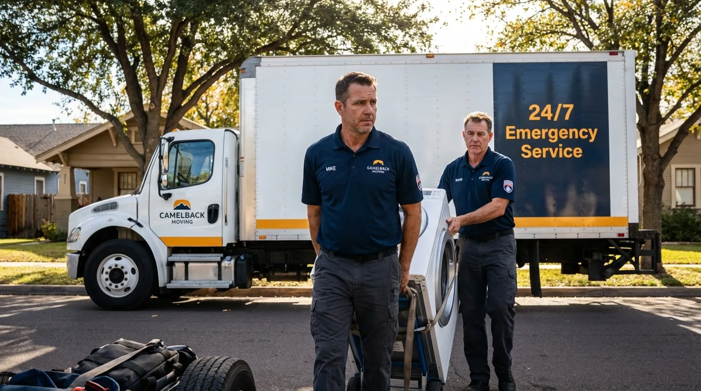 CamelBack Moving crew loading furniture in Rancho Cucamonga, CA